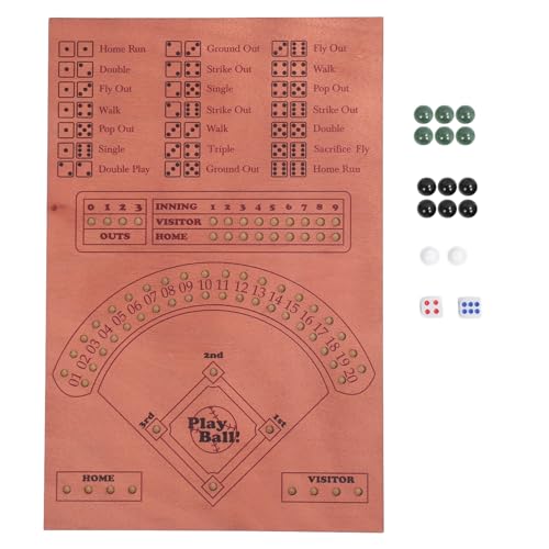 Aoveew Baseball-Würfel-Brettspiel. Praktisches Baseball-Erlebnis mit Würfeln und Murmeln von Aoveew