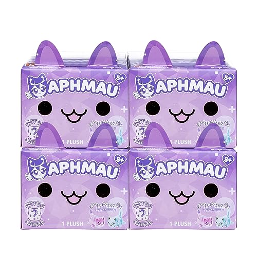 Aphmau Mini Mystery Plüsch, 15,2 cm, Celestial Collection, 4 Stück, YouTube-Gaming-Kanal, Blindbox, 4 von 8 einzigartigen möglichen Einhorn-Meeows, offizieller Merch von Aphmau