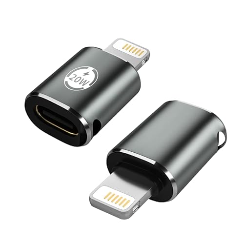 USB C auf Lightning Adapter,USB-C-Buchse auf iOS-Stecker Unterstützt 20W PD Schnellladung und Datensynchronisierung Kompatibel mit Lightning(Hinweis: Nicht für die Verwendung mit Kopfhörern geeignet) von Apitiong