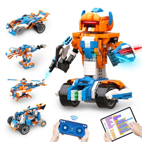 Apitor Robot X, Roboter-Set, STEM-Spielzeug für Kinder, 12-in-1, App-gesteuertes DIY-Bildungs-Codierspielzeug, Programmierbausatz, Jungen und Mädchen ab 8 Jahren(600 Teile) von Apitor