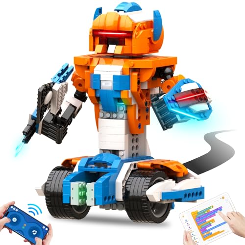 Apitor Robot X - 12-in-1 Programmierbarer Roboter für Jungen, STEM Robotik Spielzeug zum Programmieren und Lernen mit Scratch, Roboter Bausatz mit App-Fernbedienung, Geschenke für Kinder ab 8 Jahre von Apitor