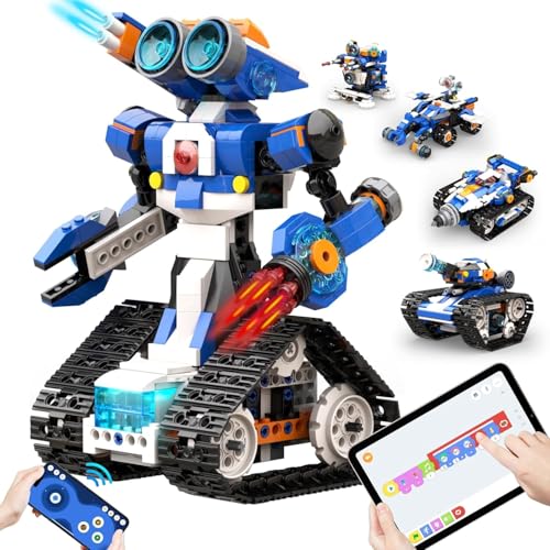 Apitor Roboter J Programmierbar Roboter für Kinder, Roboter Bausatz mit App-Fernbedienung, 6-in-1 STEM Spielzeug, Pädagogische für 7-8 8-12 Jahre alte Kinder(480 Stück) von Apitor