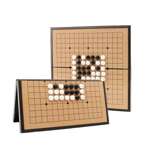 Apk i bc Magnetisches, faltbares Go-Spiel-Set, komplett mit Steinen und Brett, ideal für Familien und Kinder auf Reisen (mittelgroß, 23,3 x 23,3 cm) von Apk i bc