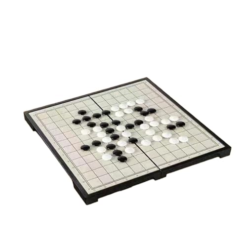 Apk i bc Tragbares, zusammenklappbares magnetisches Go-Spielset mit einzelnen konvexen Steinen, perfekt für unterwegs und zum Spielen(Go,b) von Apk i bc