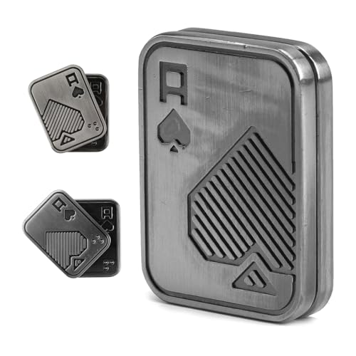 Metall Poker Fidget Slider, Poker Fidget Slider Spielzeug Stress Relief EDC Fidget Toys Für Erwachsene Finger Metall Fingerspiele Stressabbau Magnetic Tragbar Push Slider Anti-Angst-Spielzeug von Apkpesterml