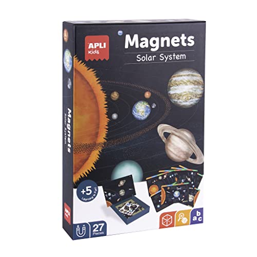 APLI Kids Kids 19272 Magnetspiel Sonnensystem, Tafel mit 27 magnetischen Teilen, 10 Sprachen, für Kinder ab 5 Jahren, Set von APLI Kids