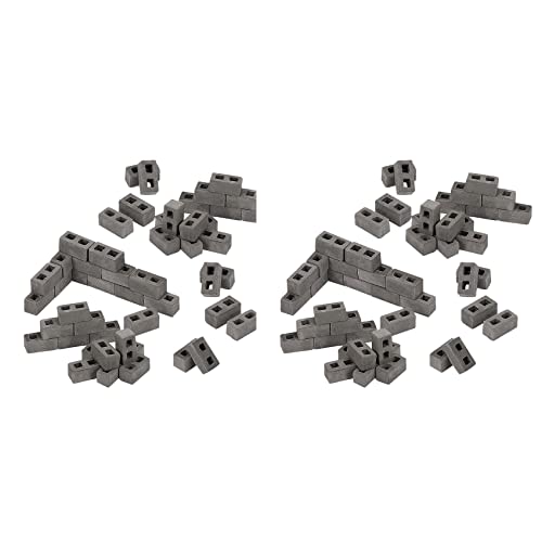 Aposous 180 Packungen Cinder Blocks MaßStab 1:12 Mini Bricks Beton Miniatur Bricks Winzige Landschaft Gestaltung Puppenhaus Zubehör von Aposous