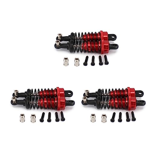 Aposous 6 Stücke öl Einstellbare 65mm Stoßdämpfer Dämpfer für Rc Auto 1/18 A959 A969 A979 K929, Rot von Aposous