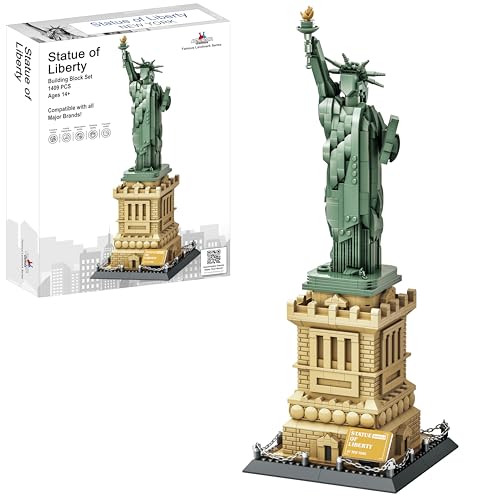 Apostrophe Games Freiheitsstatue Bausteinset (1.409 Teile) New Yorks Freiheitsstatue Berühmte Wahrzeichen Serie - Architekturmodell für Kinder und Erwachsene von Apostrophe Games