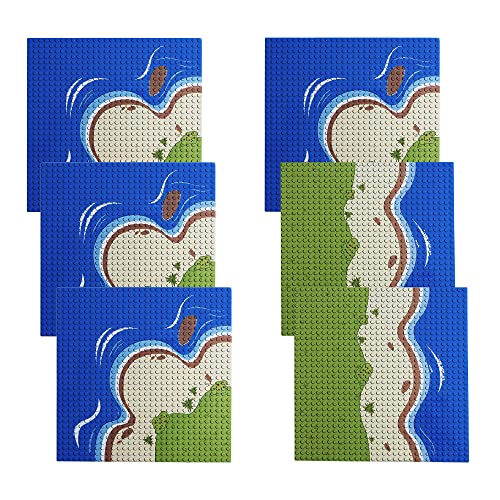 Apostrophe Games Insel Grundplatten für Bausteine Kompatibel mit Allen führenden Marken-6 Packung Insel Platten-4 Ecken und 2 gerade Strandgrundplatten von Apostrophe Games