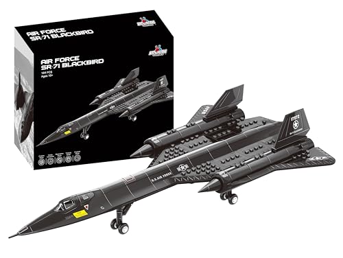 Apostrophe Games SR-71 Blackbird Jet Bausteinset - 184 Stück Blackbird Jet Bauspielzeugset - Bausteinflugzeugspielzeug für Kinder ab 10 Jahren und Erwachsene - Kompatibel mit Allen Bausteinen von Apostrophe Games