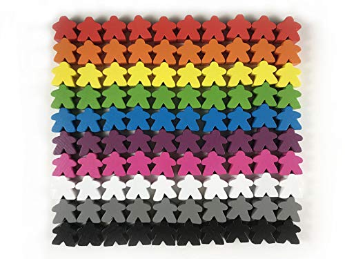 Apostrophe Games Holzmeeples – Standardgröße 16 mm (100 Mehrere Farben) - Mehrfarbige Brettspielmarken, ideal zum Sortieren, Zählen, Klassenzimmer, Ersatzteilen, Strumpf Stuffer von Apostrophe Games