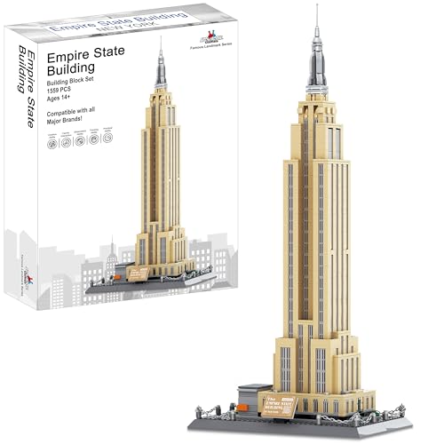 Apostrophe Games Empire State Building Block Set (1.559 Teile) Offiziell Lizenziert - New Yorks Empire State Building Berühmte Wahrzeichen Serie - Architekturmodell für Kinder und Erwachsene von Apostrophe Games