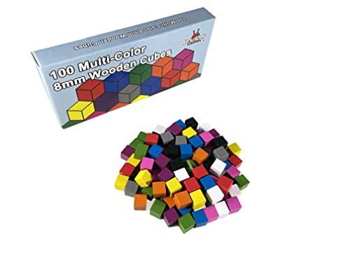 Apostrophe Games 100 Holzwürfel, Zubehör für Familienspiele - Mehrfarbige Brettspielmarken, ideal zum Sortieren, Zählen, Klassenzimmer, Ersatzteilen, Strumpf Stuffer von Apostrophe Games