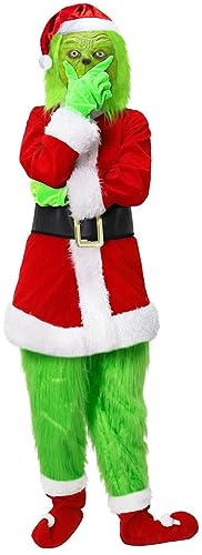 Applysu 7 Stück Grünes Monsterkostüm für Kinder Weihnachts Cosplay Kostüm Weihnachts Kostüm Passendes Oberteil und Hose im Set Applysu 7 Stück Grünes Monsterkostüm für Kinder Weihnachts Cosplay Kostüm Weihnachts Kostüm Passendes Oberteil und Hose im Set von Applysu