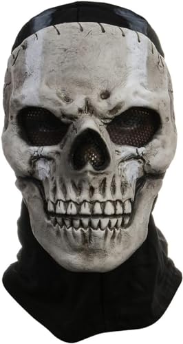 Applysu Call of Duty Ghost Maske GOD Geistermaske MW2 Ski Skelett Vollkopfmaske Halloween Grusel Horror Cosplay Kopfbedeckung Kostüm für Maskerade von Applysu