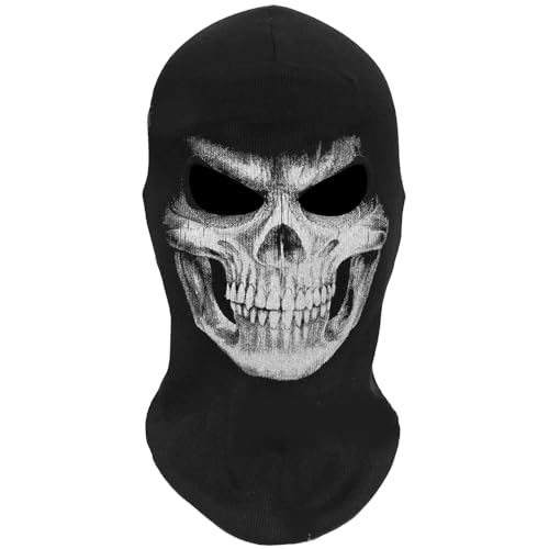 Applysu Ghost Maske Skelett Totenkopf Balaclava Maske Herren Schwarz Motorrad Sturm Ski Maske Halloween Party Gruselige Cosplay Props von Applysu