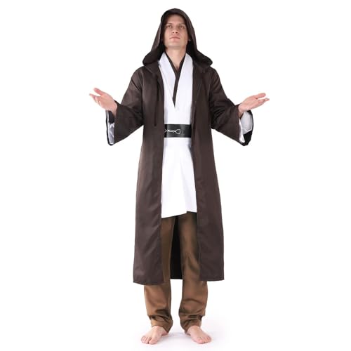Applysu Jedi-Kostüm für Erwachsene und Kinder, Jedi-Film, Cosplay, mittelalterliches Outfit, Halloween, Tunika, Uniform mit Kapuze, komplettes Set Applysu Jedi-Kostüm für Erwachsene und Kinder, Jedi-Film, Cosplay, mittelalterliches Outfit, Halloween, Tunika, Uniform mit Kapuze, komplettes Set von Applysu