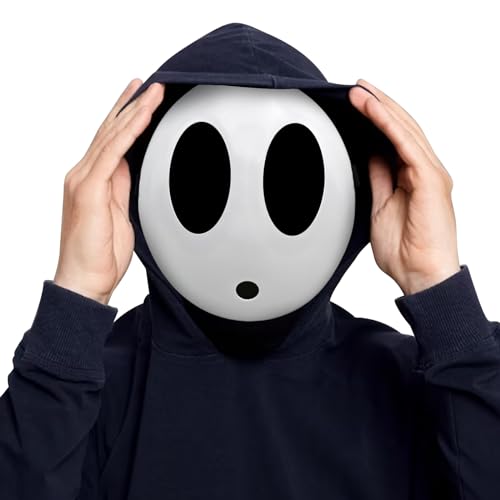 Applysu Shy Guy Maske Anime Shy Boys Girls Maske Funny Full Face Weiße Masken Cosplay Kostüm Requisiten für Halloween,Weihnachten,Karneval von Applysu