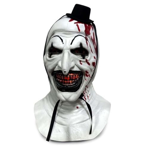 Applysu Terrifier Maske Halloween Art Die Clown Maske Terrifier Kostüm Vollkopf Cosplay Gruselige Requisiten für Erwachsene von Applysu