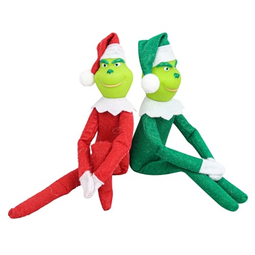 Applysu Weihnachten Grinch Puppe Xmas gefüllte Plüschtiere Geschenk Santa Grinch auf dem Regal für Home Decor Party von Applysu