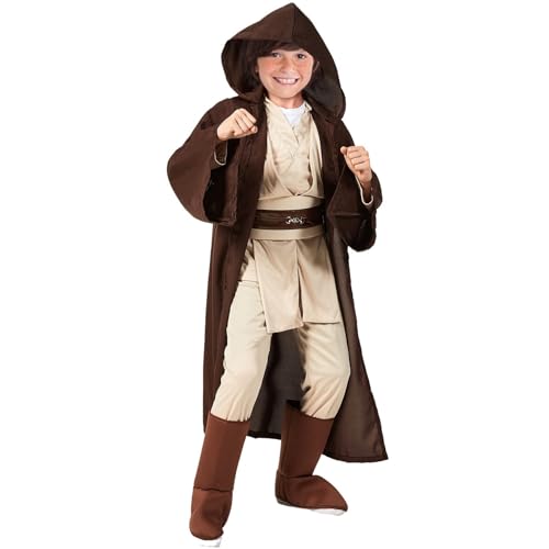 Applysu Jedi-Kostüm für Kinder, Jedi-Film, Cosplay, Mittelalter-Outfit, Halloween, Tunika, Kapuzenuniform, komplettes Set von Applysu