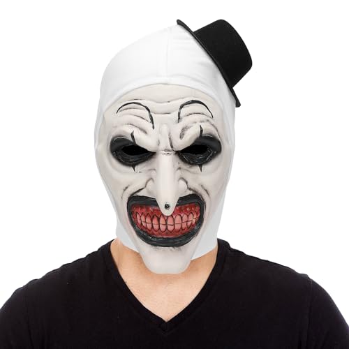 Terrifier Clown Maske Halloween Kunst Die Clown Maske Terrifier Kostüm Ganzkopf Cosplay Gruselige Requisiten für Erwachsene von Applysu