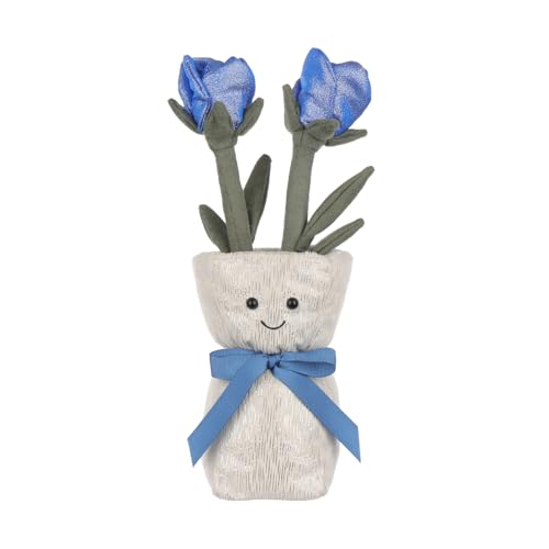 Apricot Lamb Blaue Zauberin Vase Blume Plüschtiere für Kinder, weiche niedliche Kuscheltier für Baby Mädchen und Jungen, Flauschige Blaue Zauberin Vase Blume Blau 30 cm von Apricot Lamb