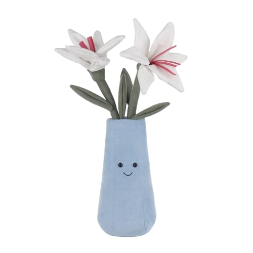 Apricot Lamb Blume Lily Vase Pflanze Plüschtiere für Kinder, weiche niedliche Kuscheltier für Baby Mädchen und Jungen, Flauschige Blume Lily Vase Pflanze Blau 35 cm von Apricot Lamb