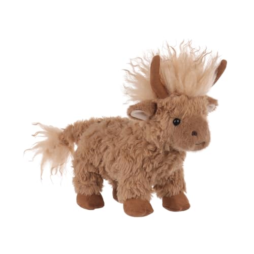 Apricot Lamb Charmante Hochlandkuh Plüschtiere für Kinder, weiche niedliche Kuscheltier für Baby Mädchen und Jungen, Flauschige Hochlandkuh Braun 22 cm von Apricot Lamb