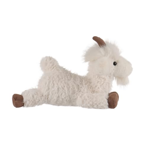 Apricot Lamb Faule Ziege Plüschtiere für Kinder, weiche niedliche Kuscheltier für Baby Mädchen und Jungen, Flauschige Ziege Weiß 25 cm von Apricot Lamb