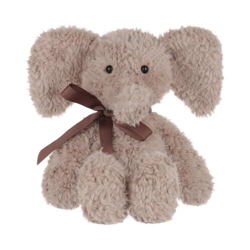 Apricot Lamb Fluffy Elefant Plüschtiere für Kinder, weiche niedliche Kuscheltier für Baby Mädchen und Jungen, Flauschige Fluffy Elephant Braun 22 cm von Apricot Lamb