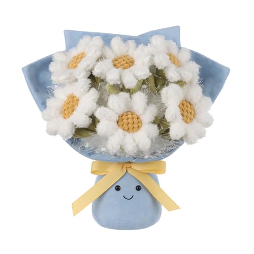 Apricot Lamb Gänseblümchen Daisy Bouquet Strauß Blume für Kinder, weiche niedliche Kuscheltier für Baby Mädchen und Jungen, Flauschige Romantischer Daisy Bouquet Weiß 29 cm von Apricot Lamb