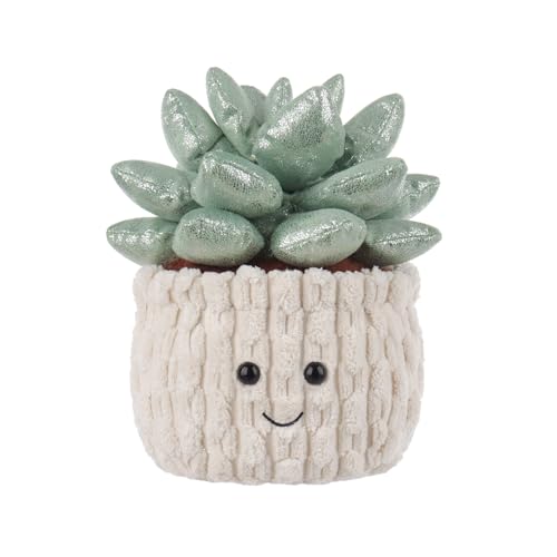 Apricot Lamb Glänzende Sukkulenten Pflanze Echeveria Plüschtiere für Kinder, weiche niedliche Kuscheltier für Baby Mädchen und Jungen, Flauschige Glänzende Echeveria Grün 18 cm von Apricot Lamb