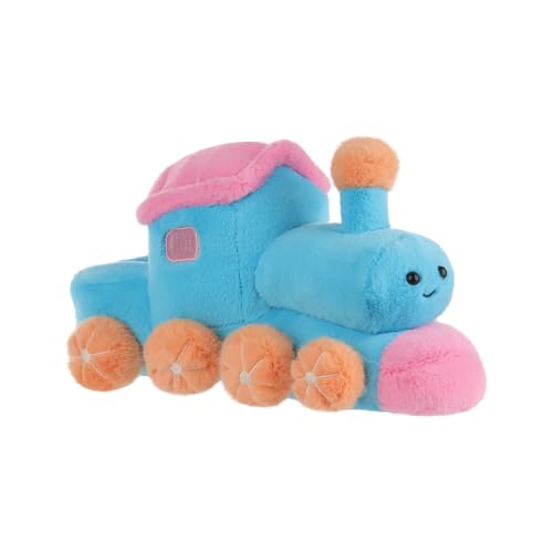 Apricot Lamb Glücklicher Zug Fahrzeug Plüschtiere für Kinder, weiche niedliche Kuscheltier für Baby Mädchen und Jungen, Flauschige Zug Blau 27 cm von Apricot Lamb