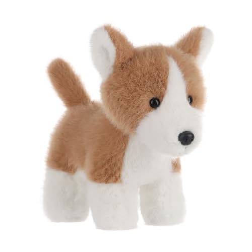 Apricot Lamb Lebendiger Corgi Hund Plüschtiere für Kinder, weiche niedliche Kuscheltier für Baby Mädchen und Jungen, Flauschige Corgi Hund Braun 19 cm von Apricot Lamb