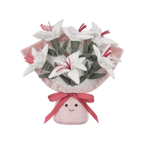 Apricot Lamb Lilien Bouquet Strauß Blume Plüschtiere für Kinder, weiche niedliche Kuscheltier für Baby Mädchen und Jungen, Flauschige Lilien Strauß Rosa 28 cm von Apricot Lamb