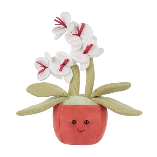 Apricot Lamb Pflanzen phalaenopsis Orchidee Blume Plüschtiere für Kinder, weiche niedliche Kuscheltier für Baby Mädchen und Jungen, Flauschige phalaenopsis Orchidee weiß 28 cm von Apricot Lamb