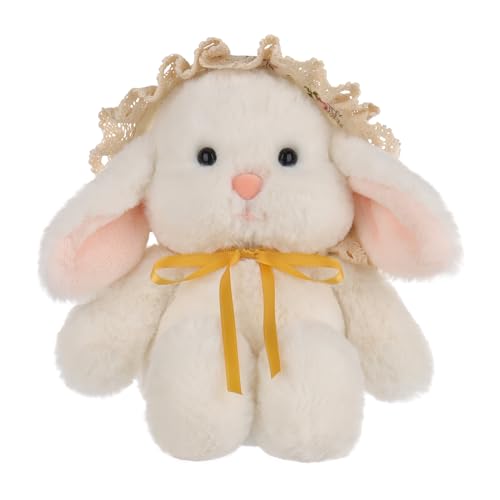 Apricot Lamb Picknick Hase Plüschtiere für Kinder, weiche niedliche Kuscheltier für Baby Mädchen und Jungen, Flauschige Hase Kaninchen Weiß 21 cm von Apricot Lamb