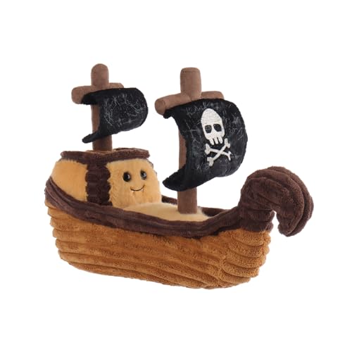 Apricot Lamb Piratenboot Plüschtiere für Kinder, weiche niedliche Kuscheltier für Baby Mädchen und Jungen, Flauschige Piratenboot Braun 29 cm von Apricot Lamb