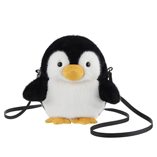 Apricot Lamb Kindertasche Pinguin, Kinder Umhängetasche mit Verstellbarem Gurt, Geldbörse, Schultertasche, Plüsch Tasche Plüsch Umhängetasche, Geschenke für mädchen und Erwachsene von Apricot Lamb