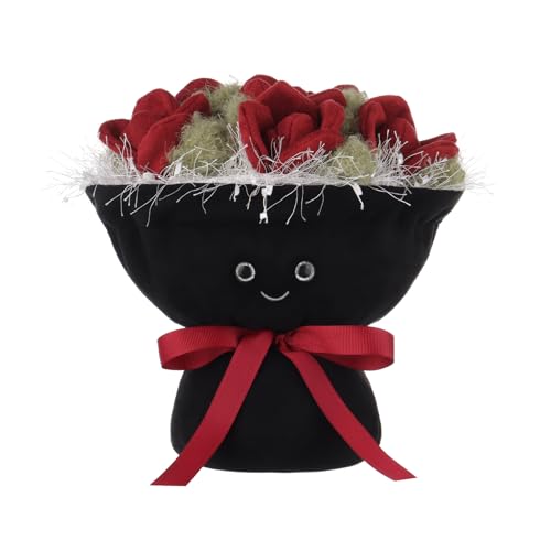 Apricot Lamb Blume Rosenstrauß Bouquet Plüschtiere für Kinder, weiche niedliche Kuscheltier für Baby Mädchen und Jungen, Flauschige Romantischer Rosenstrauß Rot 24 cm von Apricot Lamb