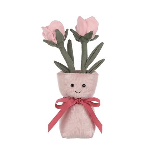 Apricot Lamb Rosa Rose Vase Plüschtiere für Kinder, weiche niedliche Kuscheltier für Baby Mädchen und Jungen, Flauschige Vase Blume Rosa 30 cm von Apricot Lamb