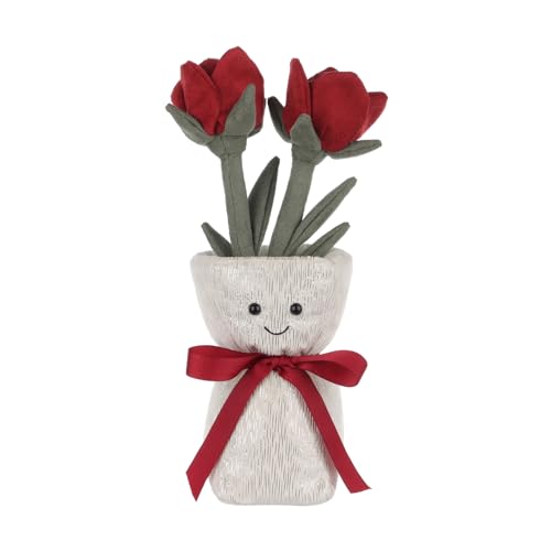 Apricot Lamb Rosen vase Plüschtiere für Kinder, weiche niedliche Kuscheltier für Baby Mädchen und Jungen, Flauschige Rosen vase Rot 30 cm von Apricot Lamb