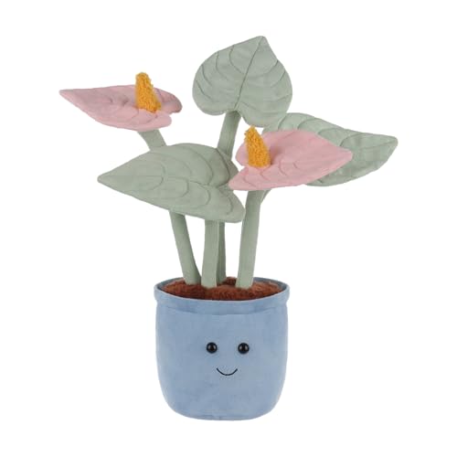 Apricot Lamb Topf Rosa Anthurium Pflanze Plüschtiere für Kinder, weiche niedliche Kuscheltier für Baby Mädchen und Jungen, Flauschige Topf Anthurium Pflanze Rosa 35 cm von Apricot Lamb