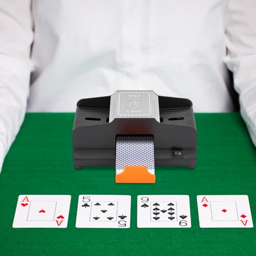 Apriltop Automatic Card Shuffler 2 Deck, Electric Card Shuffler with Batteries and USB for Poker Blackjack von Apriltop