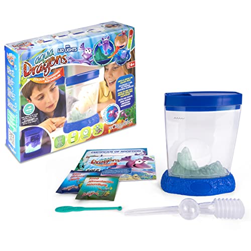 Aqua Dragons Farbwechsel Deluxe mit LED | pädagogisches STEM-Spielzeug, Aquarium-Set, einfaches Haustier für Kinder züchten - inklusive Tank, Futter, Eier, Fütterungslöffel & Pipette von Aqua Dragons