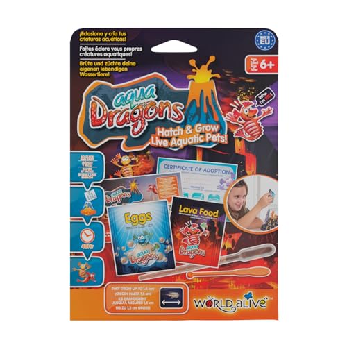 Aqua Dragons Red Volcano Nachfüllpackung, pädagogisches STEM-Spielzeug, Wasserlebewesen ausbrüten und wachsen Lassen, inklusive Eiern, Futter, Löffel, Luftsprudler, für Kinder ab 6 Jahren von Aqua Dragons