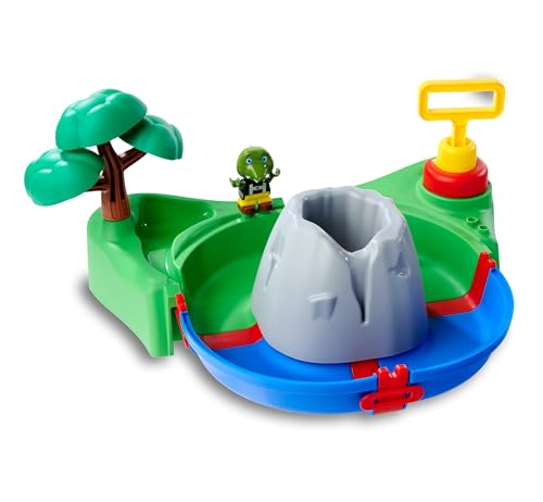 AquaPlay Sploshy Volcano Badewannenspielzeug mit Schaummaschine - Wasserspielzeug für Kinder ab 1,5 Jahre - Spielzeug-Wasserbahn mit Schaumlava, See & Boot inkl. Saugnäpfe für Badewanne & Co. von AquaPlay