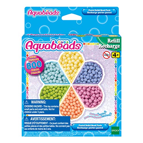 Aquabeads 31505 Pastell Perlen - Nachfüllset Nachfüllpack, Wasserperlen, Bastelspaß für Kinder ab 4 Jahren, ohne Bügeln oder Kleben von Aquabeads